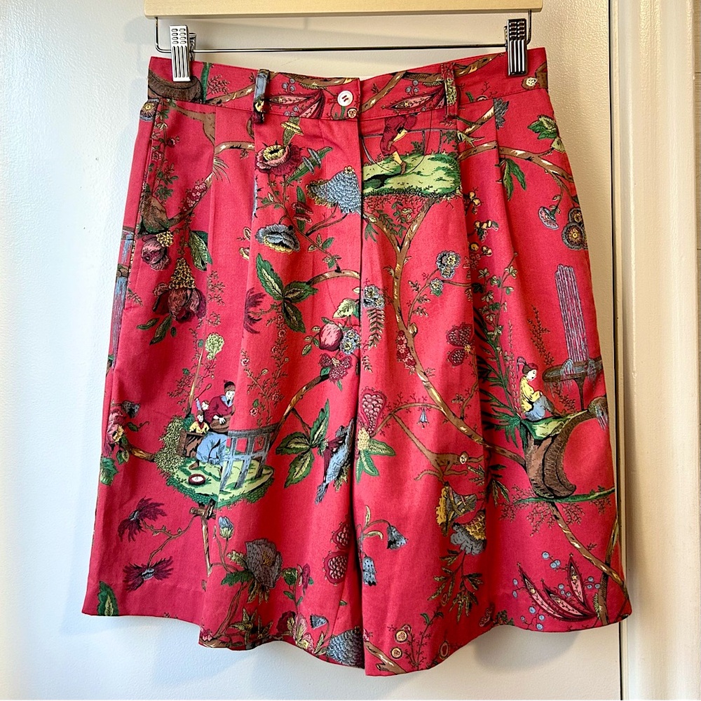 Steven Stolman Asian Inspired Print Cotton Shorts